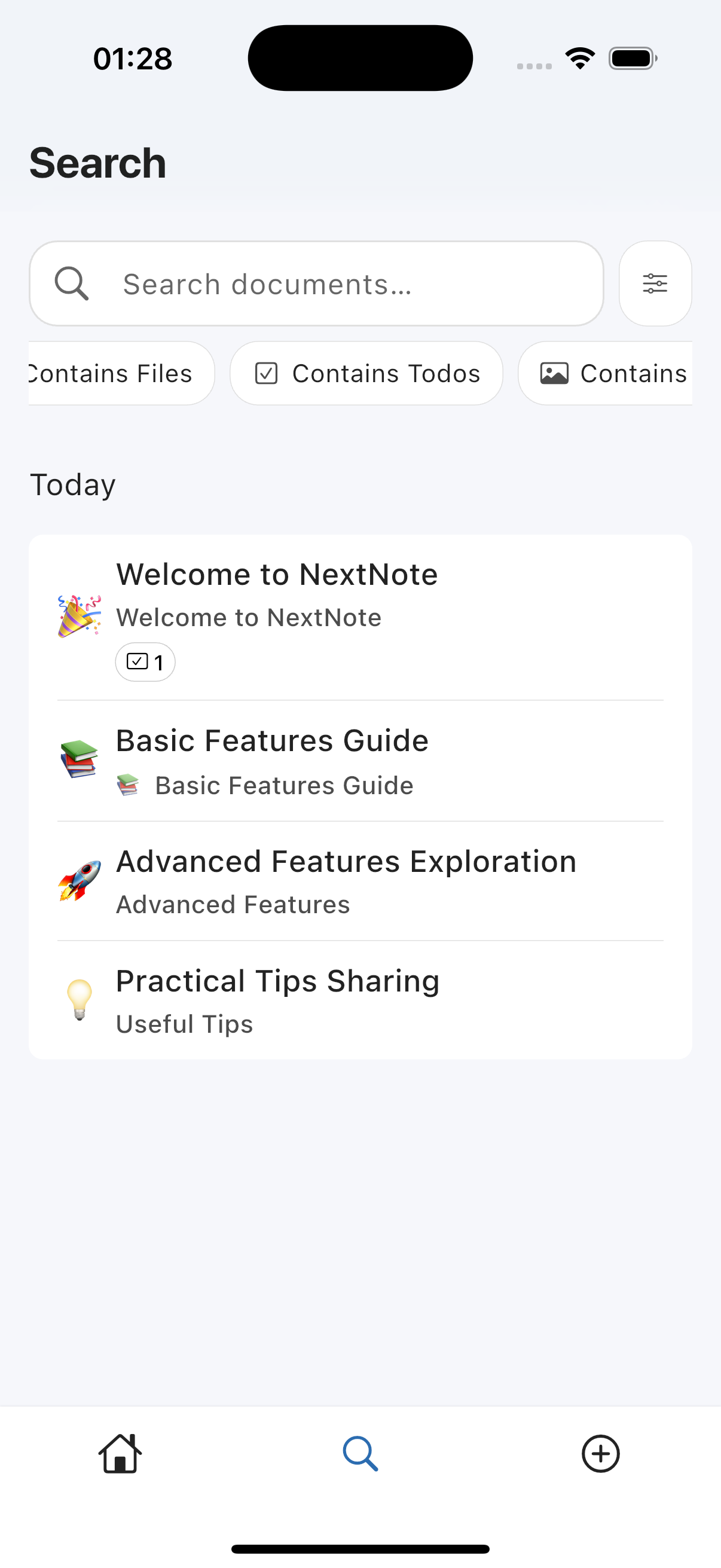 NextNote search